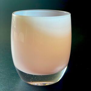 Glassybaby little girl pink candle holder, hand blown, art glass.